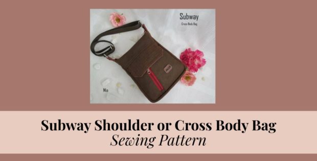 Subway Shoulder or Crossbody Bag sewing pattern by Imazz Patterns — intermediate bag pattern with zippered pockets and adjustable strap