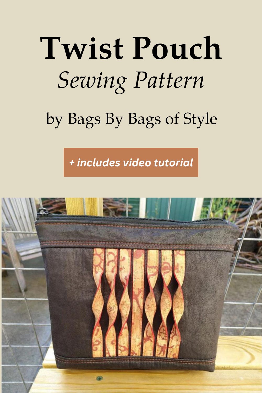 Twist Pouch Sewing Pattern by Bags By Bags of Style - Sew Modern Bags