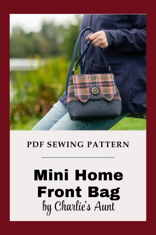 Completed Mini Home Front Bag sewn in canvas fabric from the Mini Home Front Bag PDF sewing pattern by Charlie's Aunt