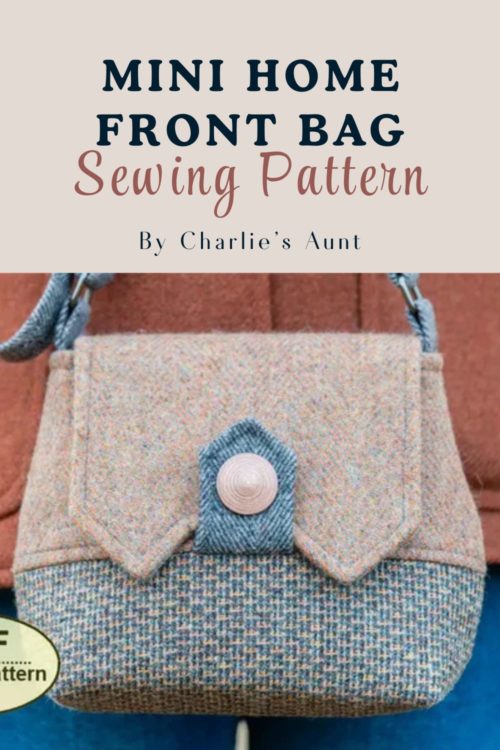 Mini Home Front Bag sewing pattern by Charlie's Aunt — structured vintage-inspired crossbody bag with flap closure