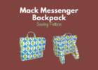 Mack Messenger Backpack sewing pattern by Mackerilla Design — structured bag in aqua fabric with adjustable straps and magnetic flap closure