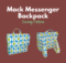 Mack Messenger Backpack sewing pattern by Mackerilla Design — structured bag in aqua fabric with adjustable straps and magnetic flap closure